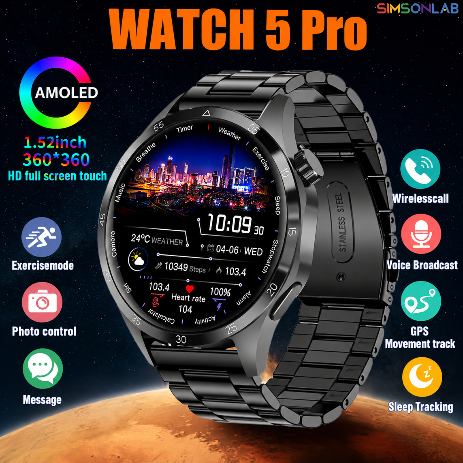 Smartwatch Custom - 2026 Watch 5 Pro GPS Track
