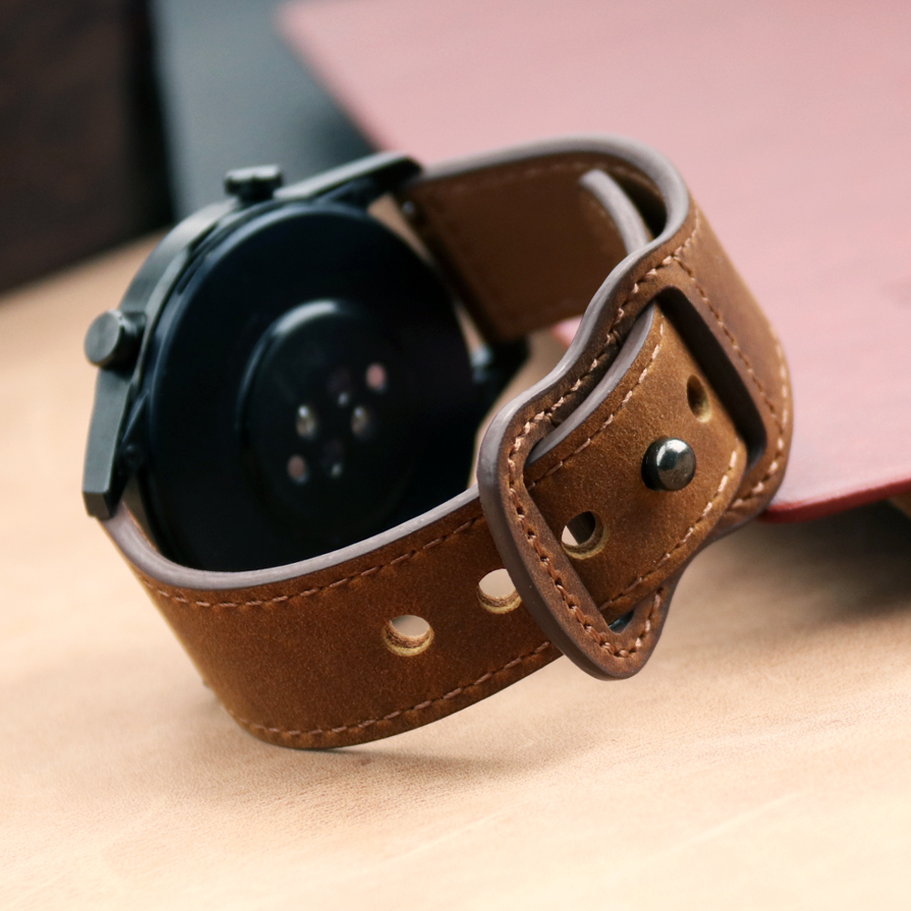 Smartwatch Accessories Shop - 22mm Band Genuine Leather Watch Strap