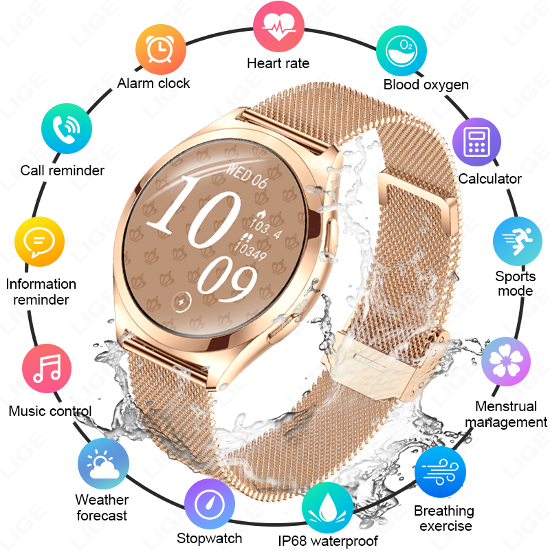 Smartwatch Custom - LIGE Luxury Smart Watch For Woman