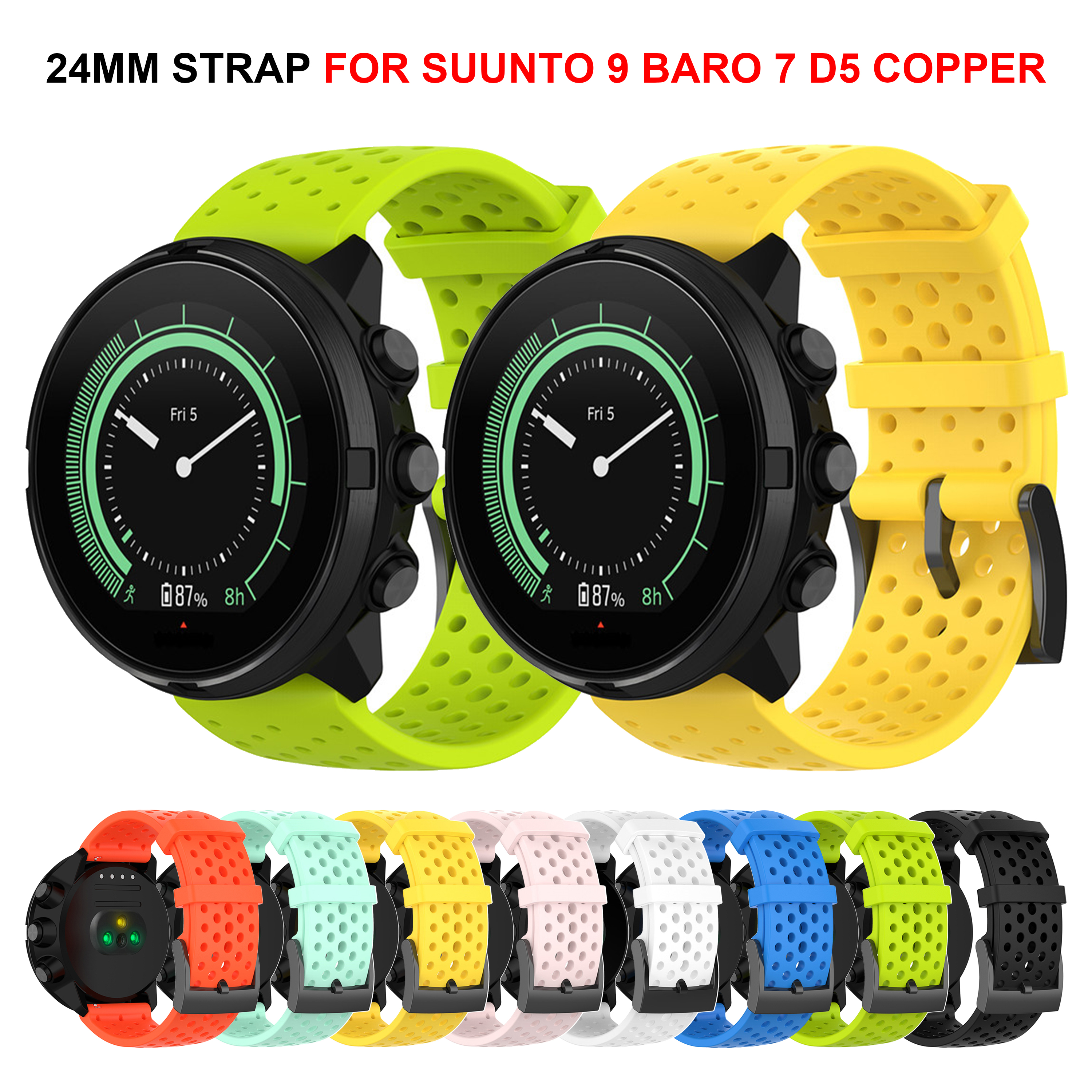 24mm Silicone Strap for SUUNTO - Fossil Smartwatch Accessories recensie en prijs
