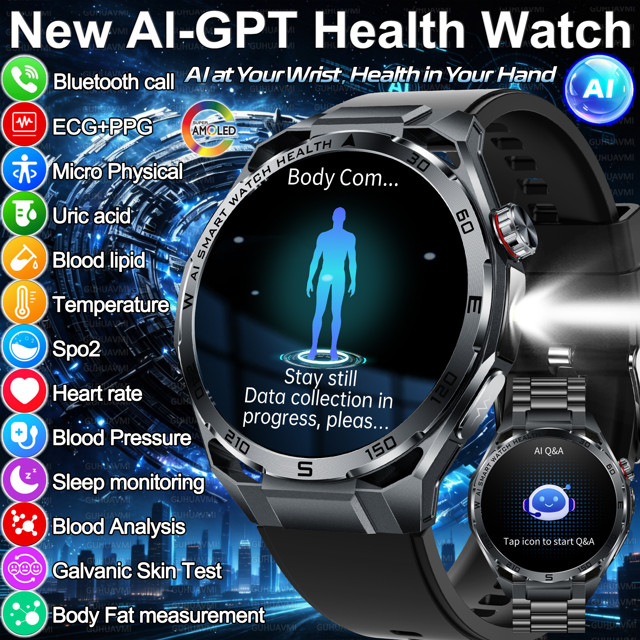 2026 New Body Fat AI Analysis  - Android Smartwatch Accessories recensie en prijs