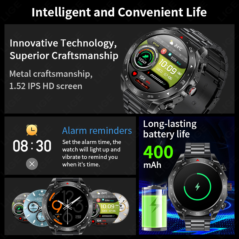 LIGE Smartwatch With Earbuds B - Smartwatch Headset recensie en prijs