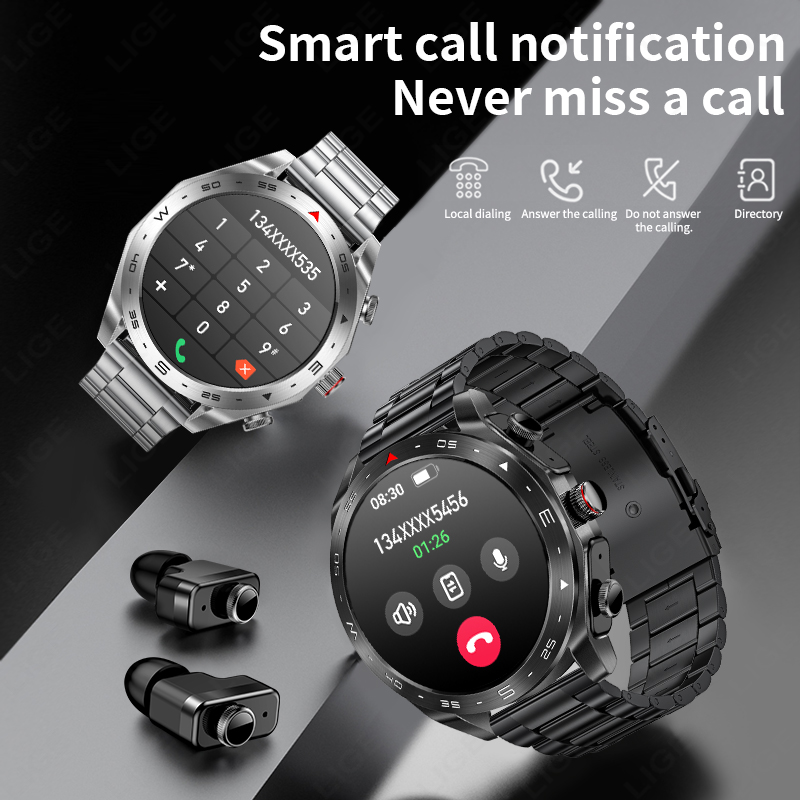 LIGE Smartwatch With Earbuds B - Smartwatch Headset recensie en prijs
