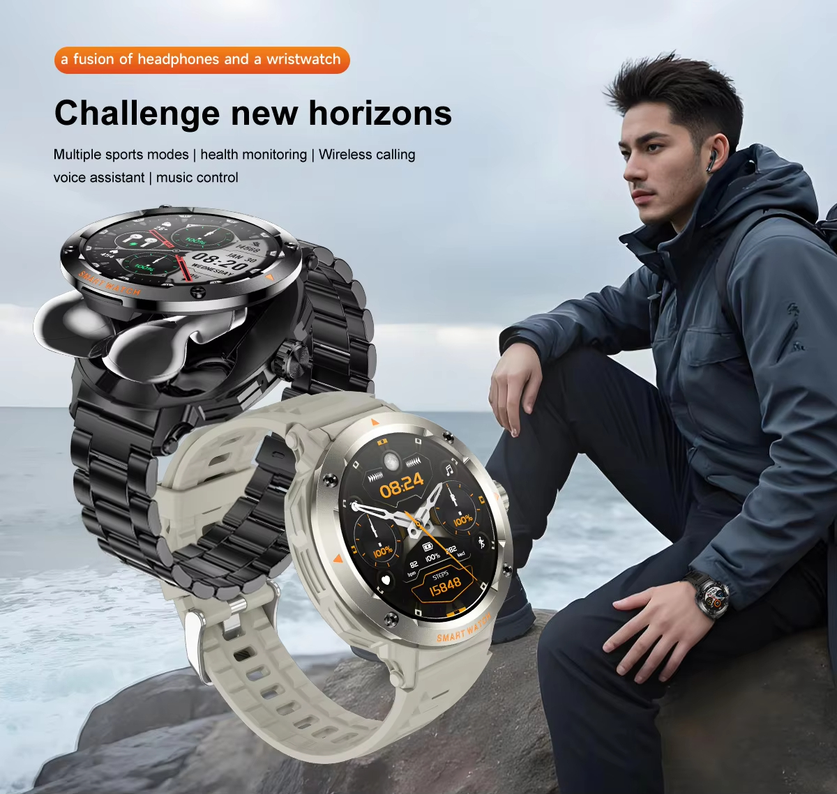 NFC Smart Watch Wireless Earph - Smartwatch Headset recensie en prijs
