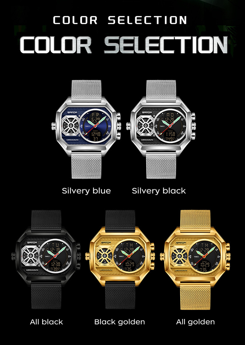 Fashion Sanda Dual Display Men - Stainless Mesh Band recensie en prijs
