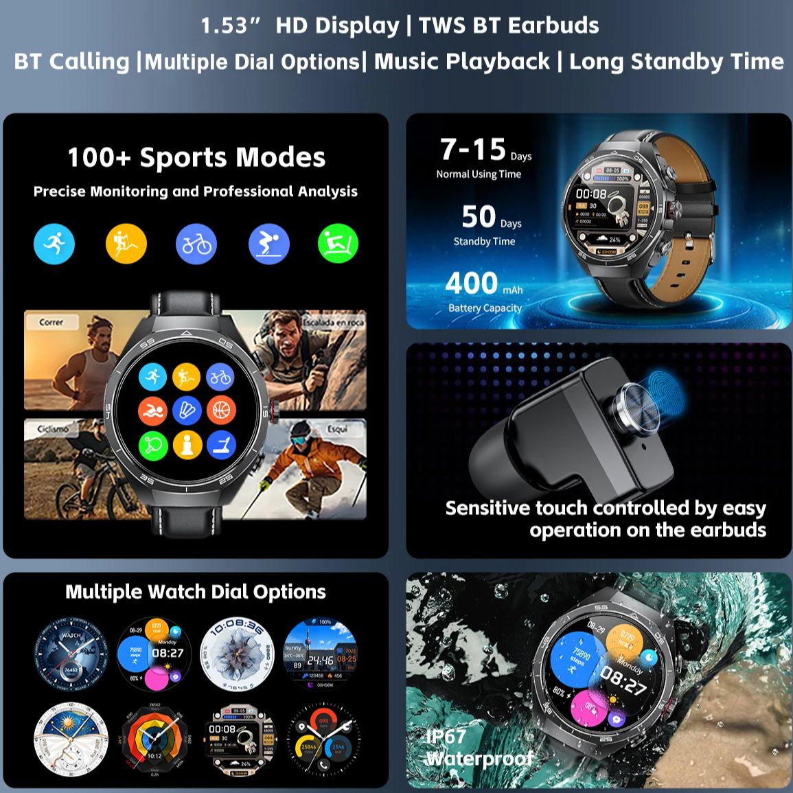 NFC Headset Smart Watch 2 in 1 - Smartwatch Headset recensie en prijs