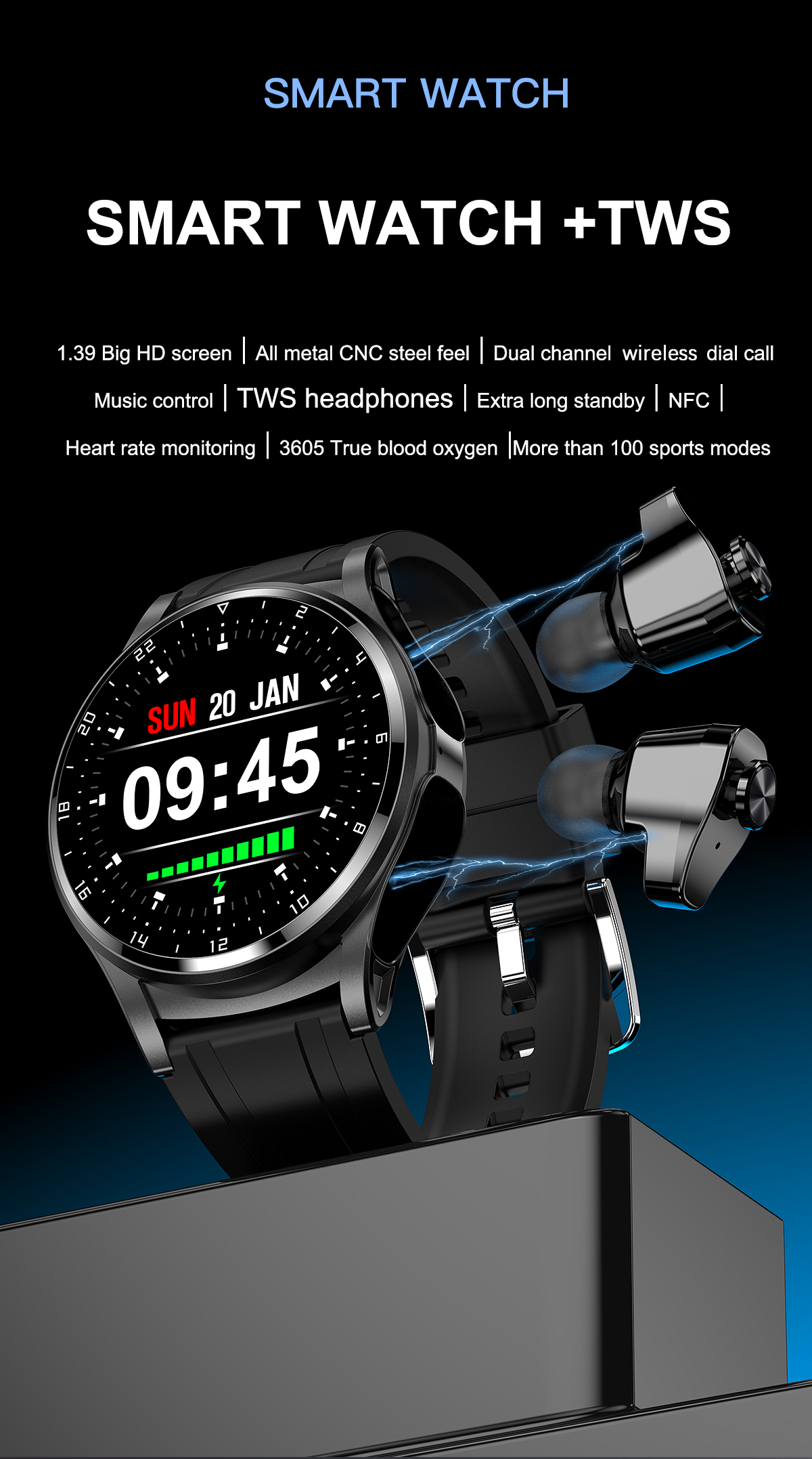 Headset Smart Watch 2 in 1 TWS - Smartwatch Headset recensie en prijs