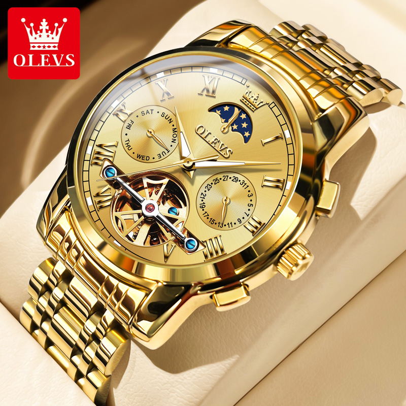 OLEVS 6617 Men's Classic Mecha - Leather Classic Strap recensie en prijs