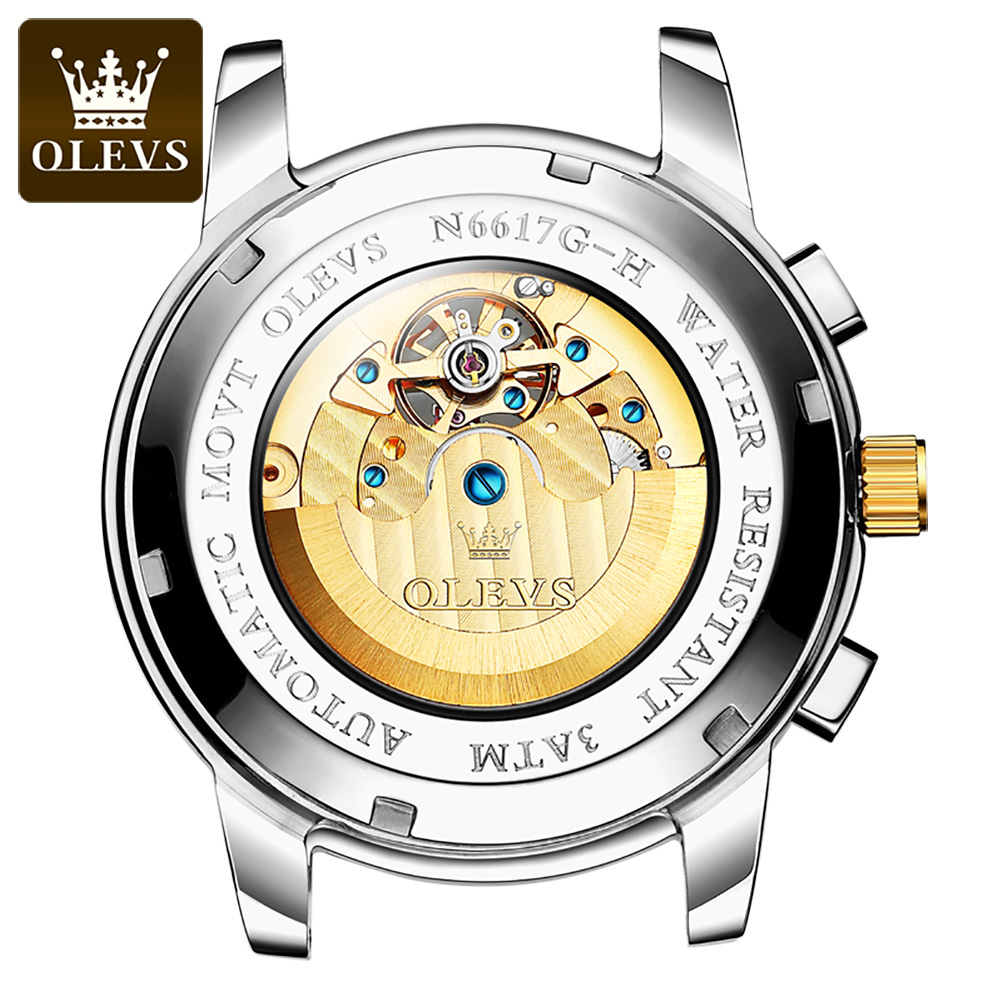 OLEVS 6617 Men's Classic Mecha - Leather Classic Strap recensie en prijs