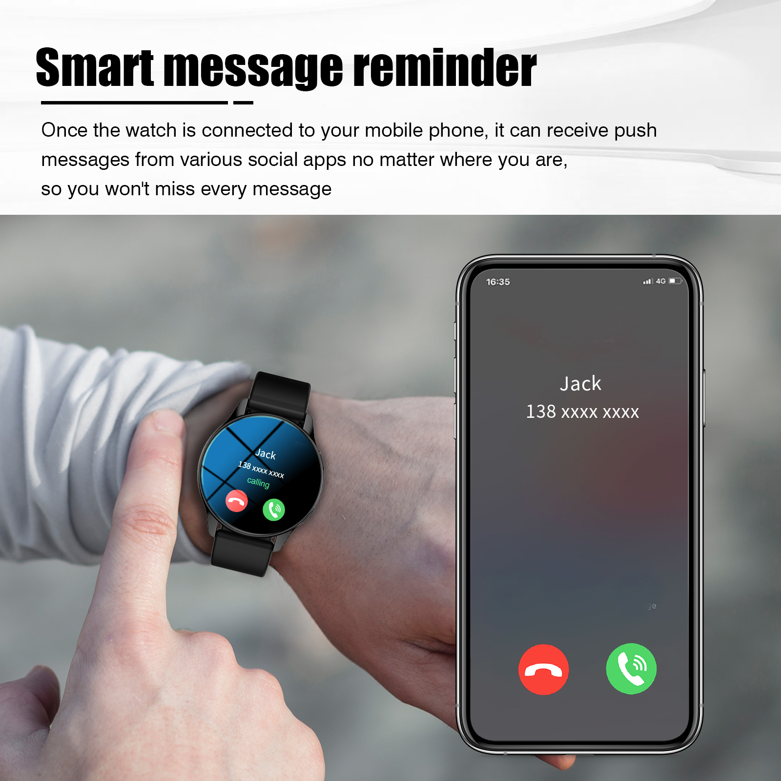 Smartwatch, Wireless Calling/D - Smartwatch Custom recensie en prijs