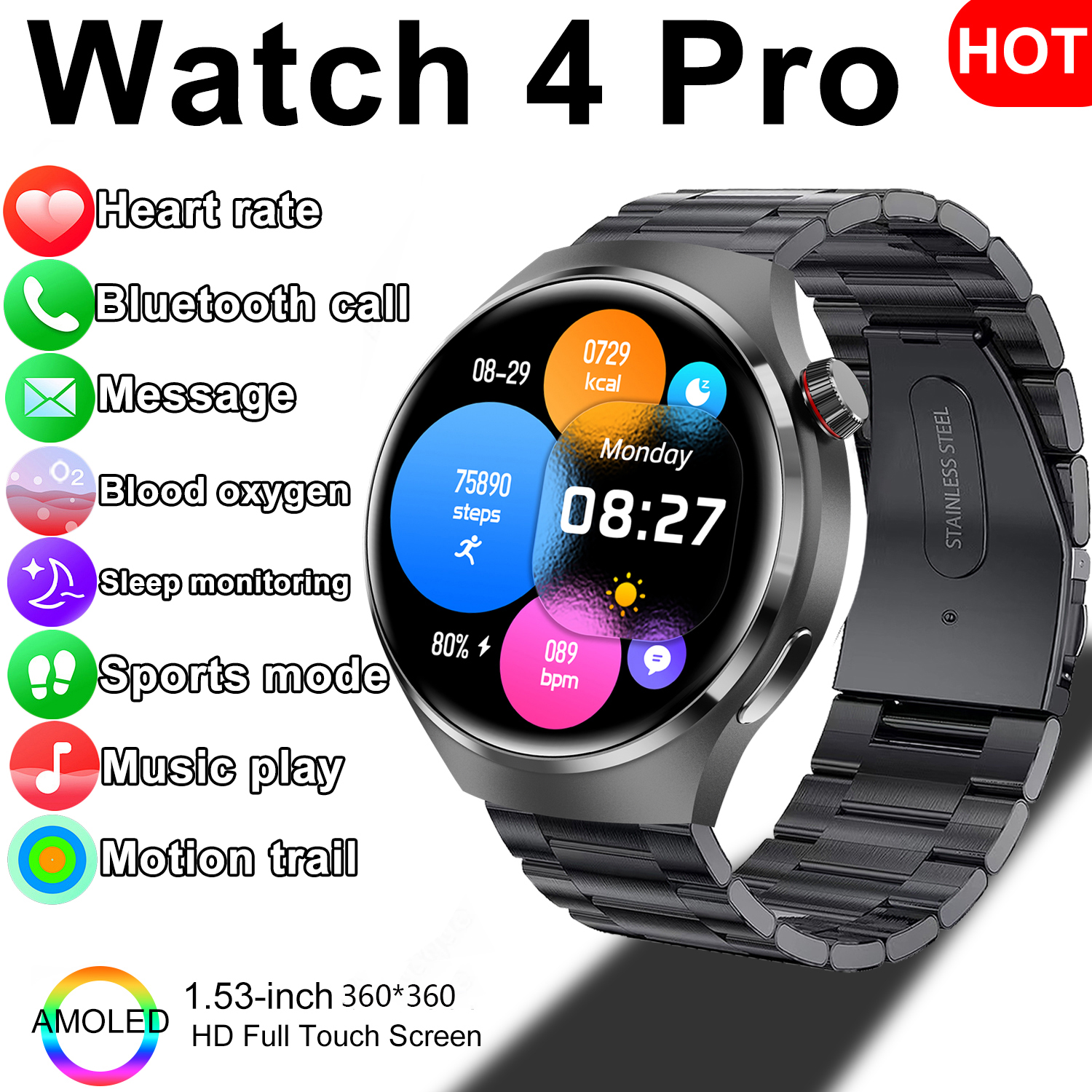 1.52 inch Smart Watch Men Cust - Smartwatch Custom recensie en prijs