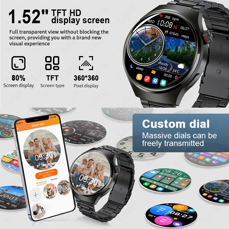 1.52 inch Smart Watch Men Cust - Smartwatch Custom recensie en prijs