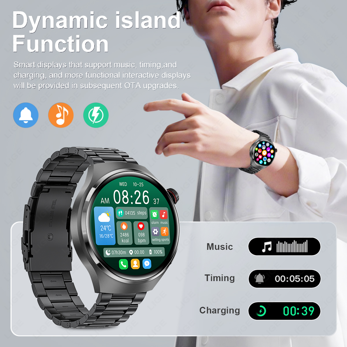1.52 inch Smart Watch Men Cust - Smartwatch Custom recensie en prijs
