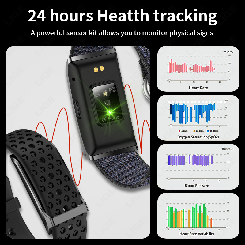 LIGE Smart Watch Heart Rate Bl - Android Smartwatch Accessories recensie en prijs