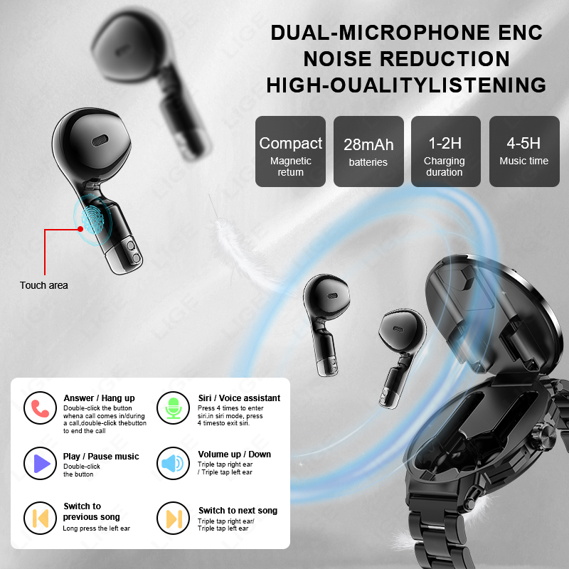 New Men's 2 In 1 Headset Smart - Smartwatch Headset recensie en prijs