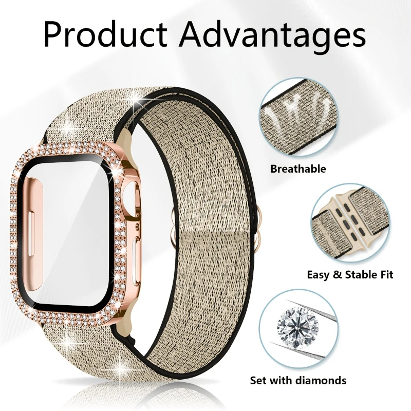 Band+Case for Apple Watch 45mm - Smartwatch Watch Accessories For Women recensie en prijs