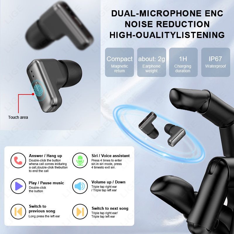 LIGE TWS 2 In 1 Headset Smart  - Smartwatch Headset recensie en prijs
