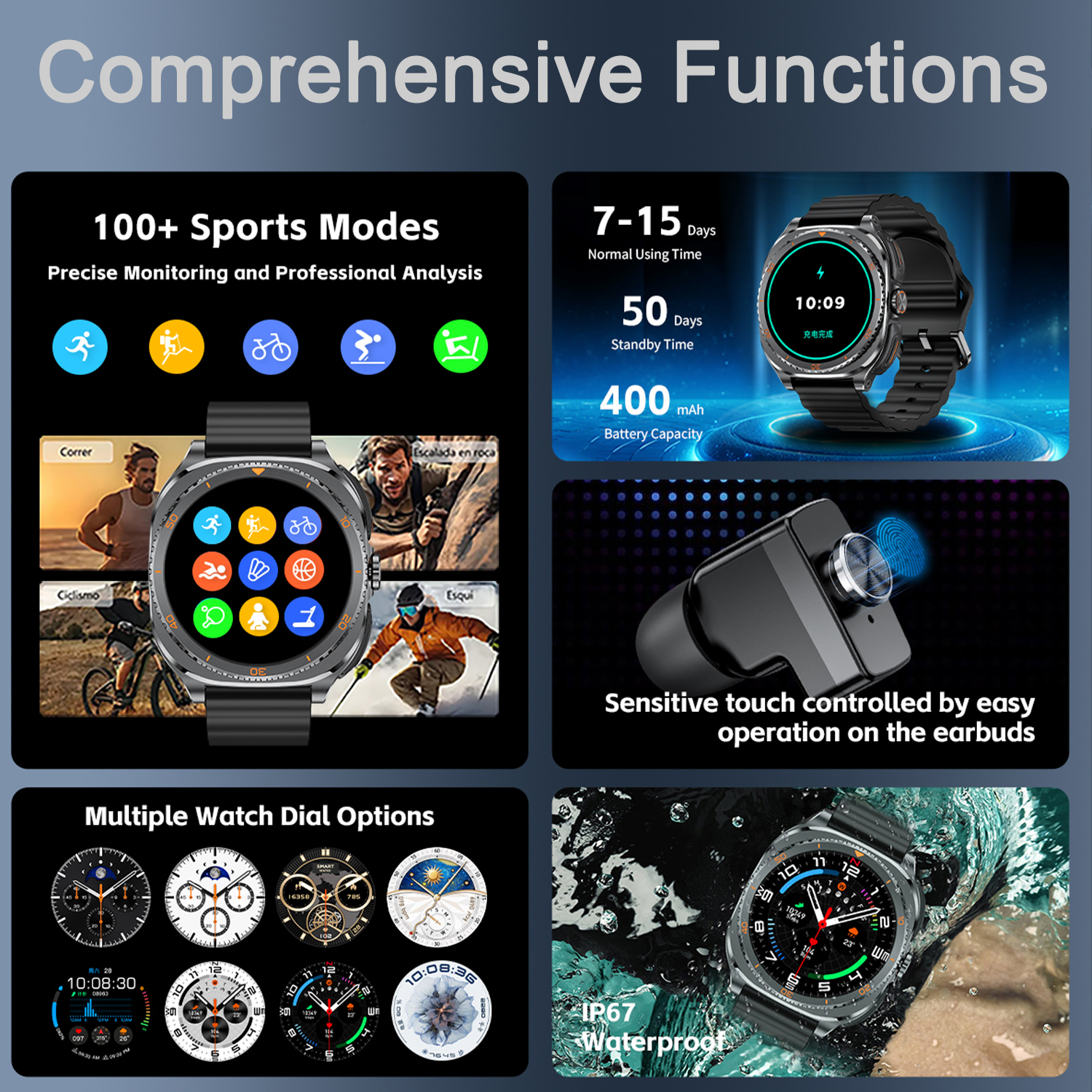 TWS 2in 1 Smart Watch with Hea - Smartwatch Headset recensie en prijs