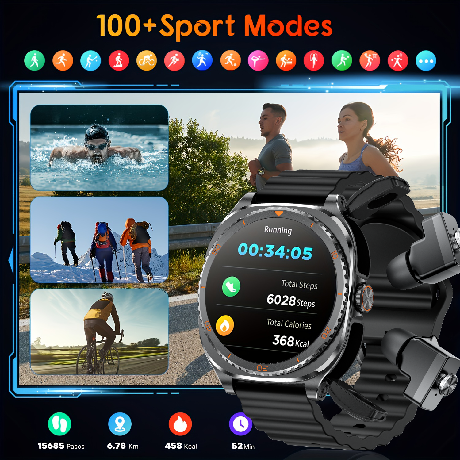 TWS 2in 1 Smart Watch with Hea - Smartwatch Headset recensie en prijs
