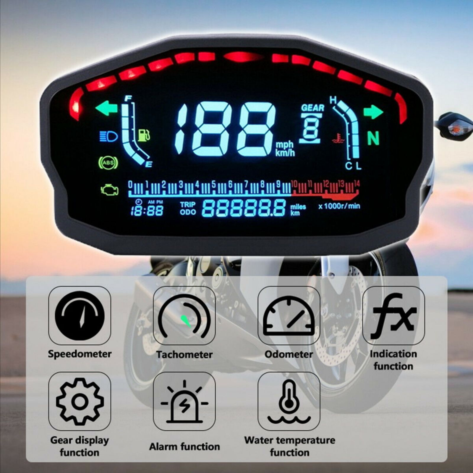 Motorcycle Speedometer LCD Dig - Smartwatch Universal recensie en prijs