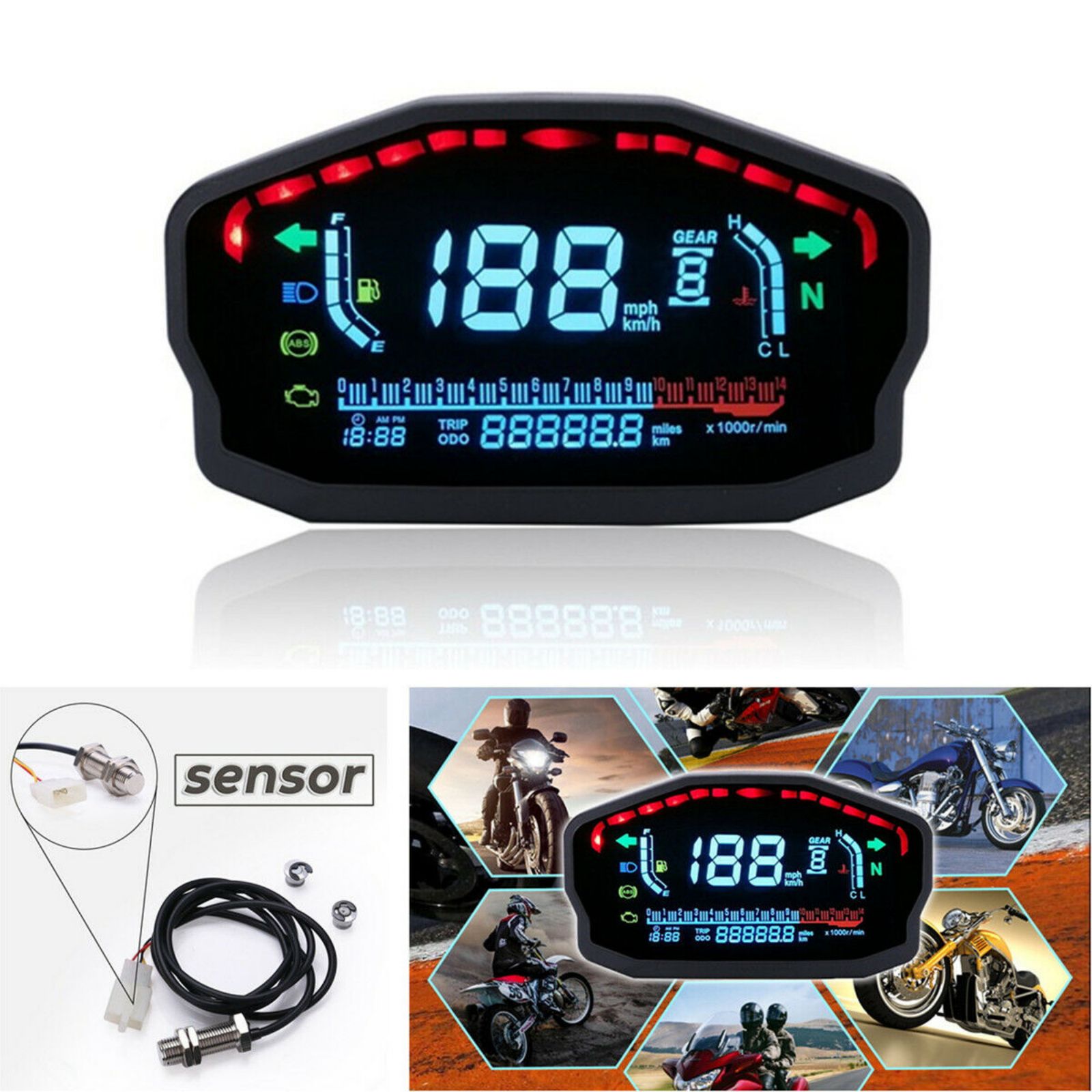 Motorcycle Speedometer LCD Dig - Smartwatch Universal recensie en prijs