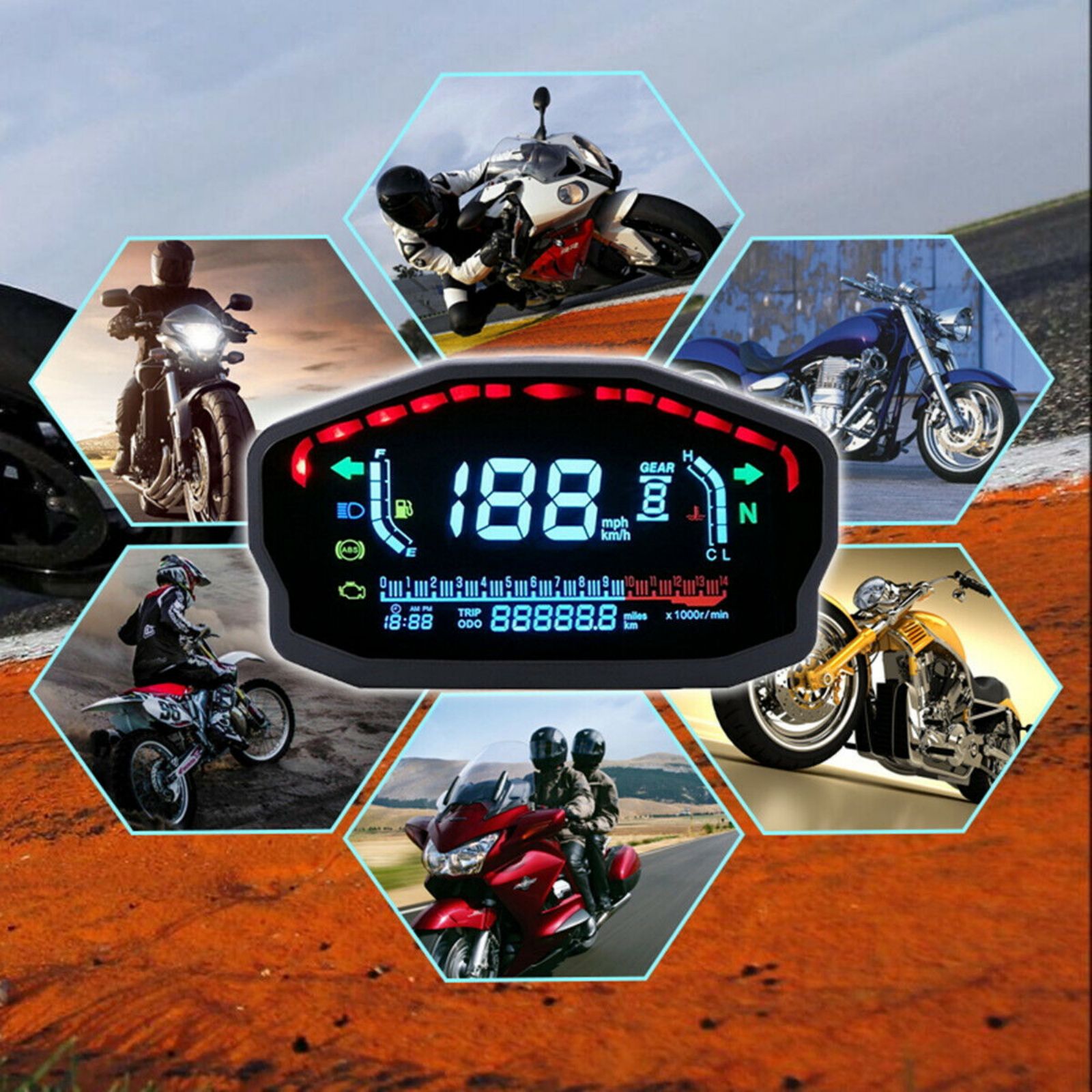 Motorcycle Speedometer LCD Dig - Smartwatch Universal recensie en prijs