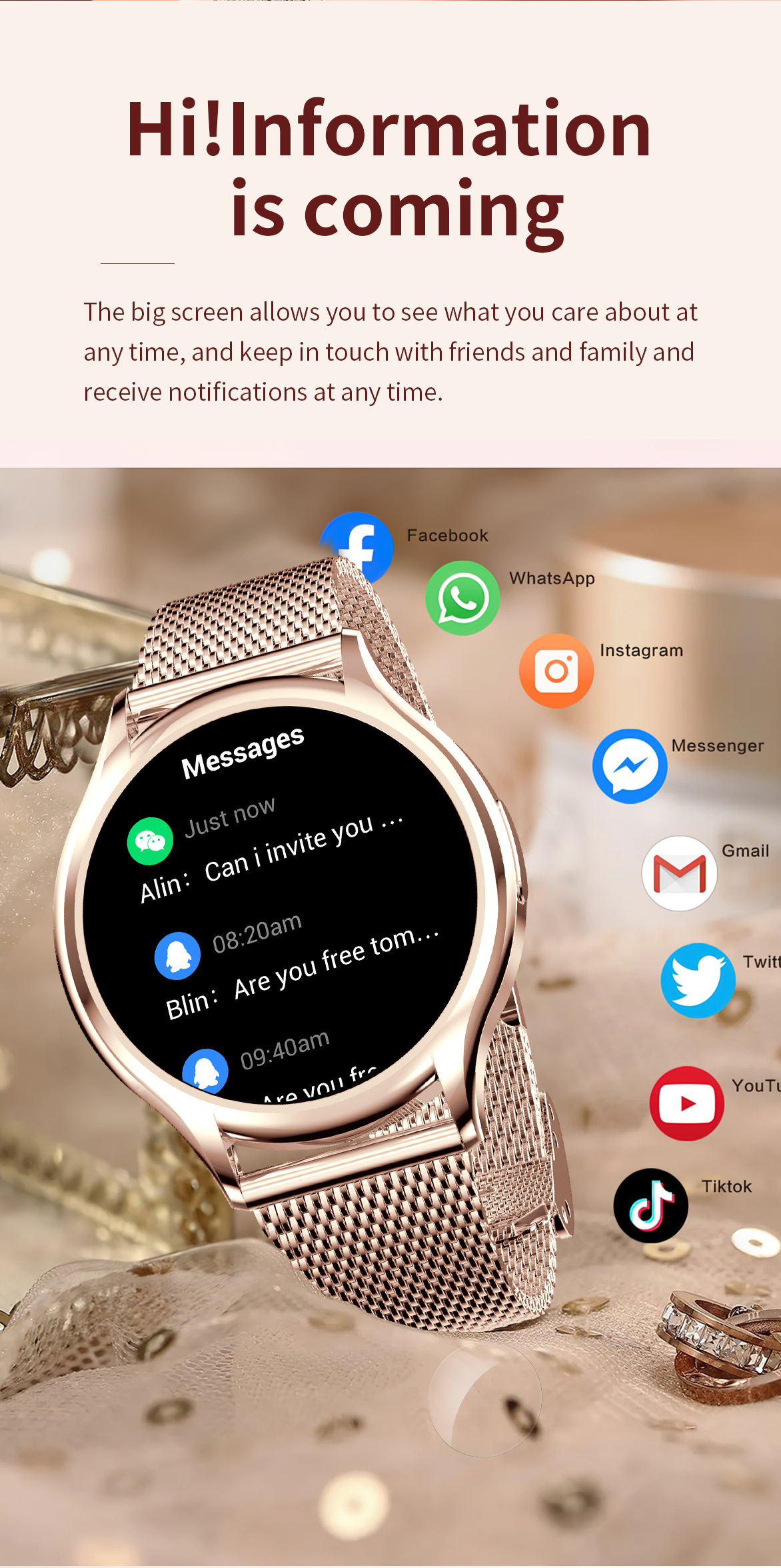 1.27 inch Women Smart Watch Bl - Smartwatch Custom recensie en prijs