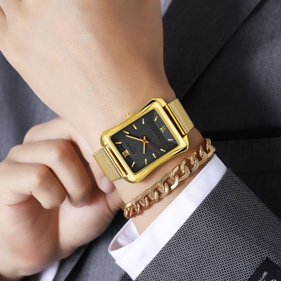 2024 New Trendy Men's Square W - Stainless Mesh Band recensie en prijs