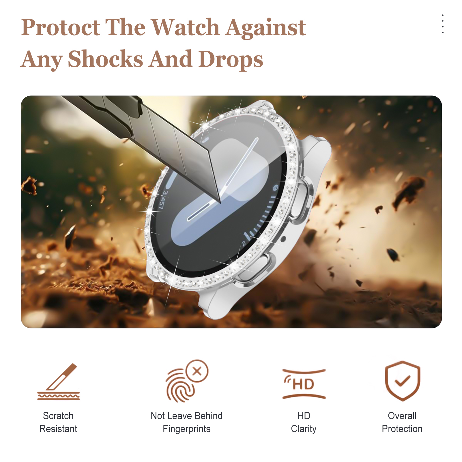 Glass+Diamond Case for Samsung - Smartwatch Watch Accessories For Women recensie en prijs