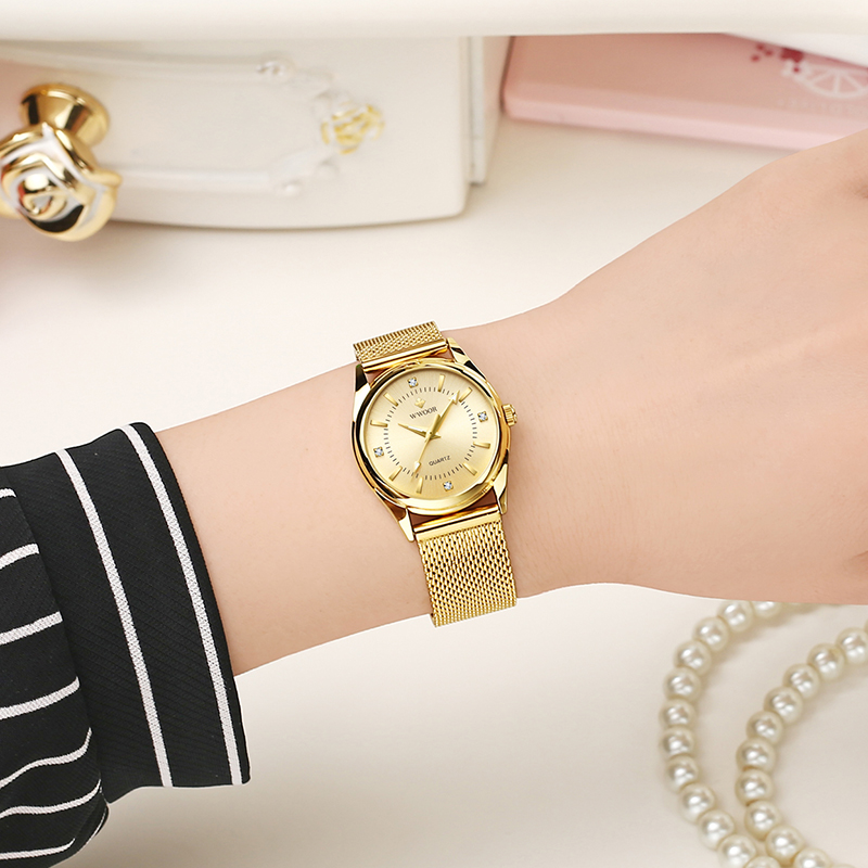 WWOOR Luxury Brand Dress Gold  - Stainless Mesh Band recensie en prijs
