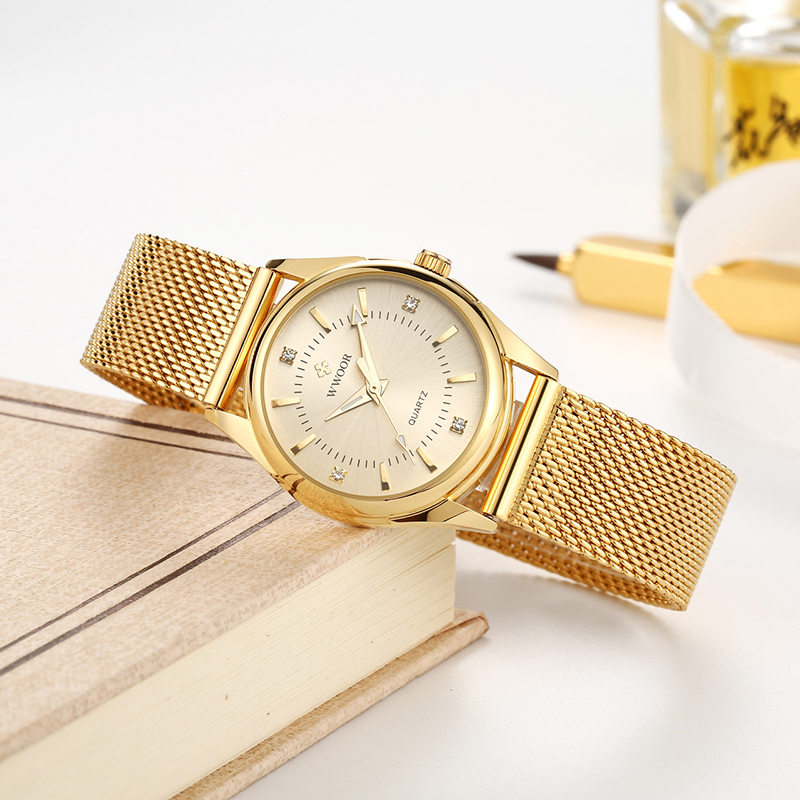WWOOR Luxury Brand Dress Gold  - Stainless Mesh Band recensie en prijs