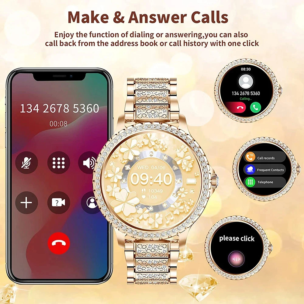 Fashion Luxury Gold Women Smar - Smartwatch Face recensie en prijs