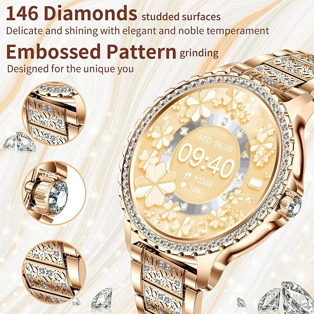 Fashion Luxury Gold Women Smar - Smartwatch Face recensie en prijs