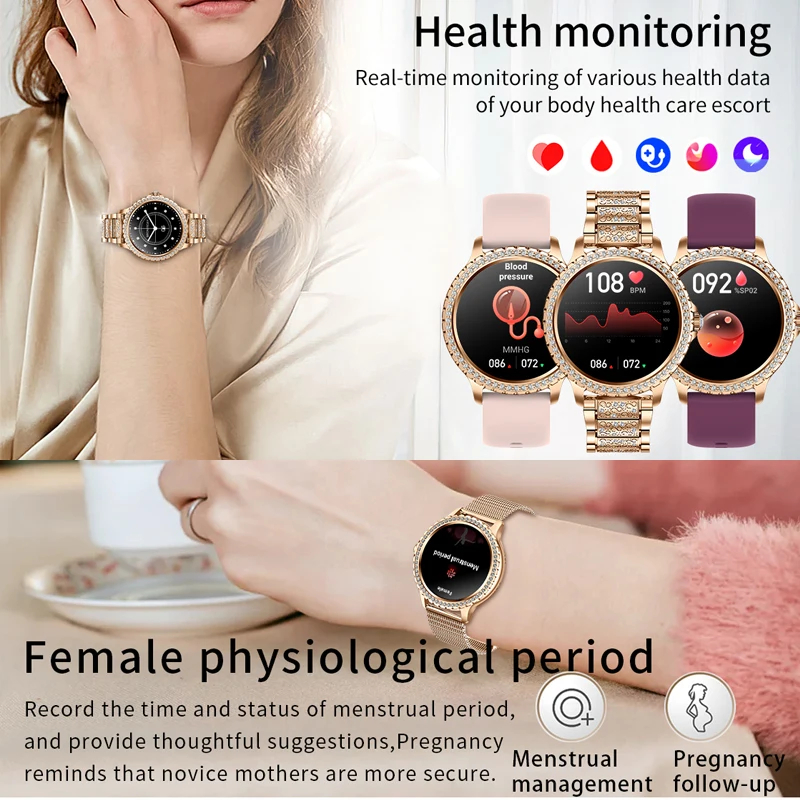 Fashion Luxury Gold Women Smar - Smartwatch Face recensie en prijs